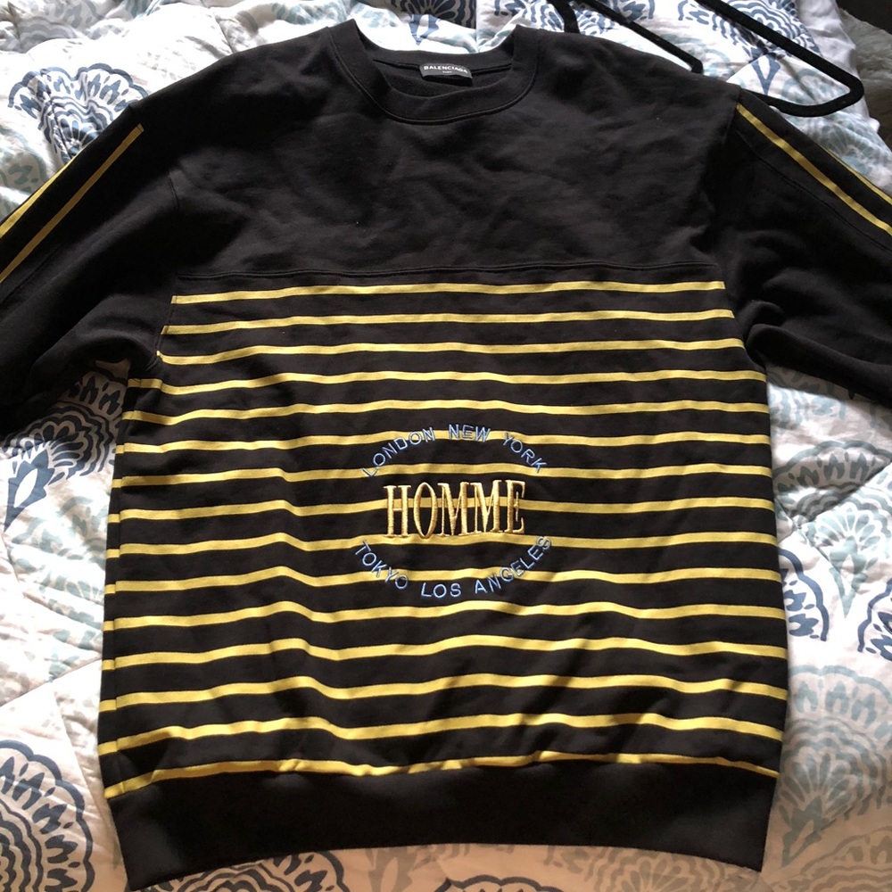 Balanciaga striped “Homme” crewneck